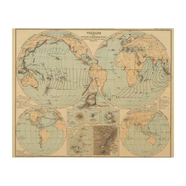 Thatigkeit des Erdinnern Atlas Map Wood Wall Decor (Front)