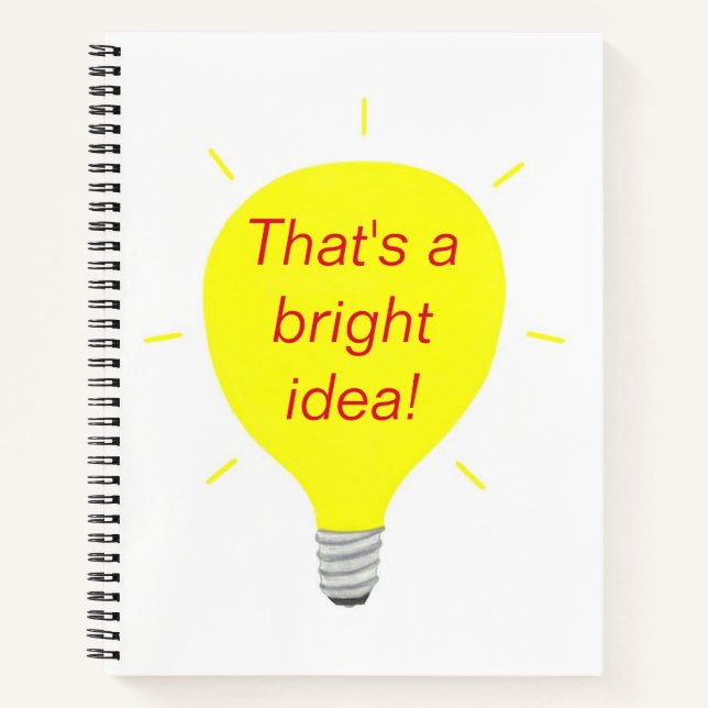 That's a bright idea, yellow light bulb notebooks (Front)