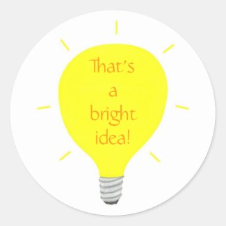 That's a bright idea, Yellow Light Bulb stickers