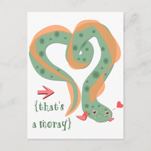 "That's A Moray" Love Pun Eel Postcard