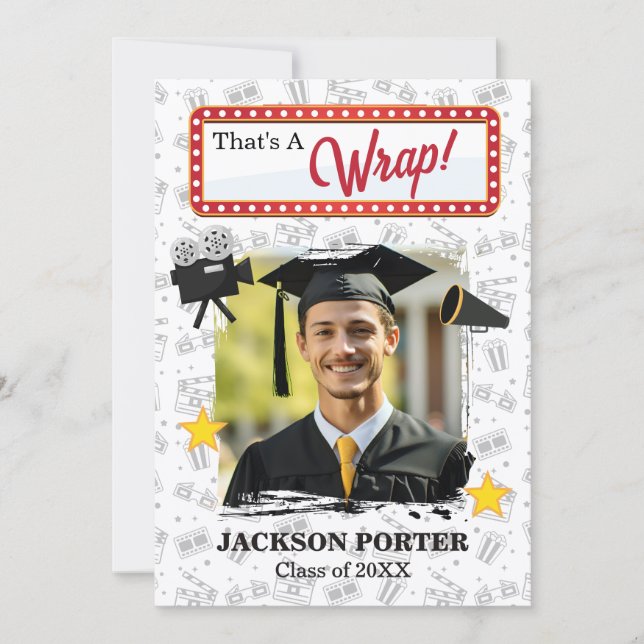 That's A Wrap Movie Inspired Graduation Party Invitation (Front)