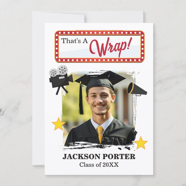 That's A Wrap Movie Inspired Graduation Party Invitation (Front)