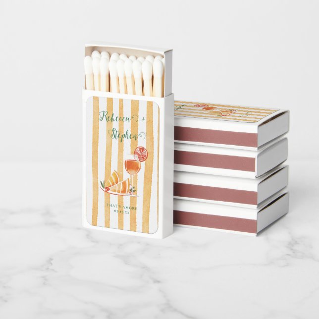 That's Amore | Amore & Aranci Citrus Wedding Matchboxes (Stacked)