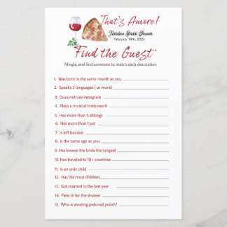 That's Amore Bingo Bridal Shower Game