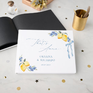 That's Amore Blue Bow Lemons Italian Wedding Guest Book