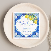 That's amore Blue tile lemon Italian bridal shower Napkins