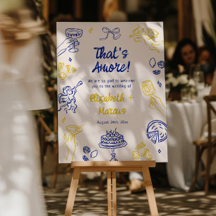 That's Amore! Blue & Yellow Italian Wedding Foam Board
