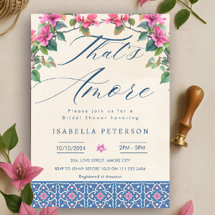That's Amore Bougainvillea Italian Bridal Shower Invitation