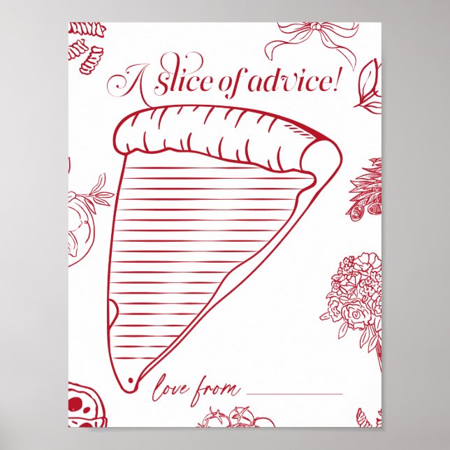 That's Amore Bridal Shower a slice of advice Poster (Front)