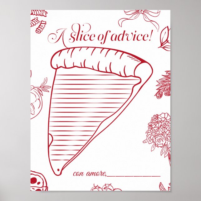 That's Amore Bridal Shower a slice of advice Poster (Front)