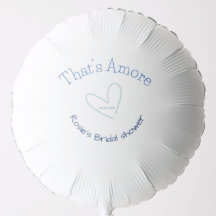 THATS AMORE BRIDAL SHOWER BLUE HEART NAME DATE SIM