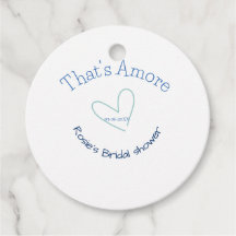 THATS AMORE BRIDAL SHOWER BLUE HEART NAME DATE SIM