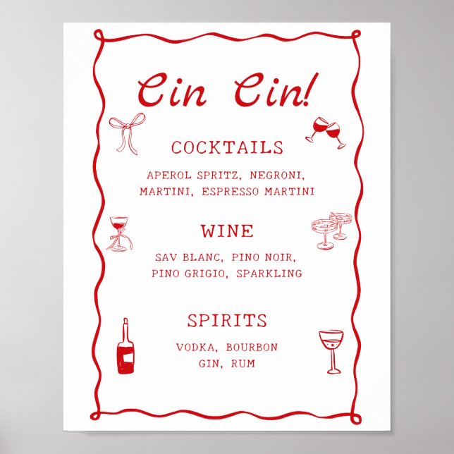 That's Amore Bridal Shower Cin Cin Bar  Poster (Front)