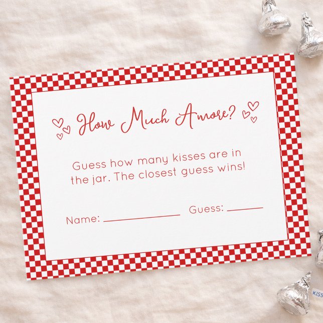 That's Amore Bridal Shower Game - How Many Kisses Note Card (Creator Uploaded)