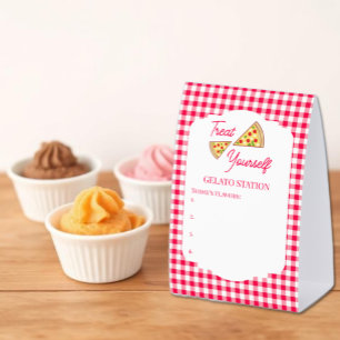 That's Amore Bridal Shower Gelato Station Paper Table Tent