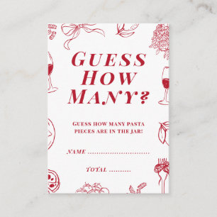 That's Amore Bridal Shower Guess how many Game  Enclosure Card