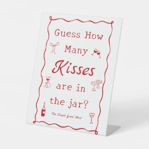 Thats Amore Bridal Shower Guess How Many Kisses Pedestal Sign