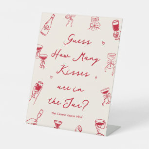 Thats Amore Bridal Shower Guess How Many Kisses Pedestal Sign