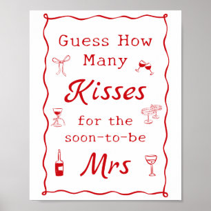 That's Amore Bridal Shower Guess How Many Kisses Poster