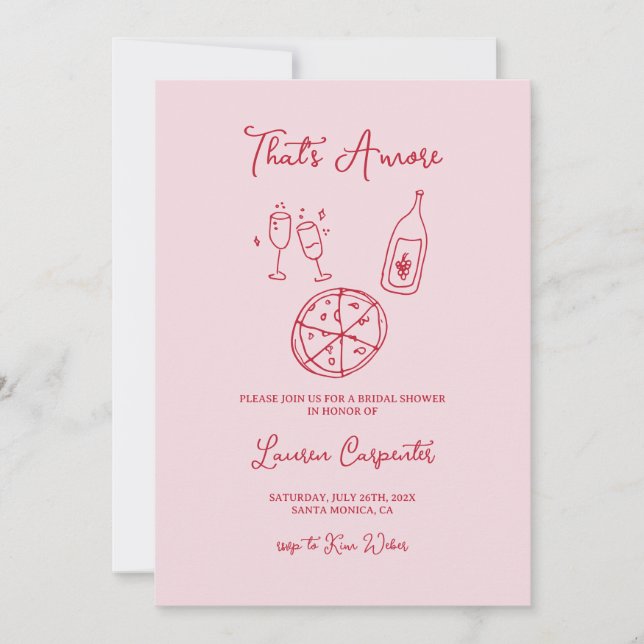 That's Amore Bridal Shower Invitation (Front)