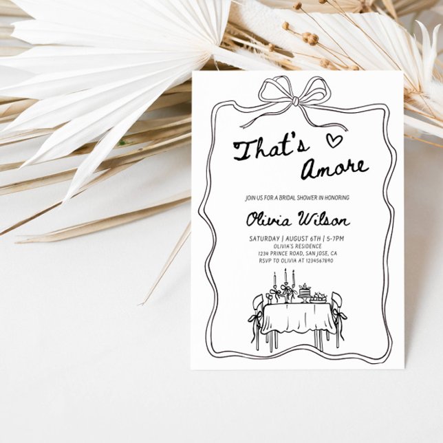 That's Amore Bridal Shower - Italian Banquet Table Invitation (Creator Uploaded)