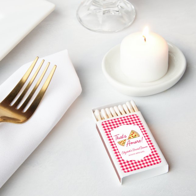 That's Amore Bridal Shower Matchboxes (Insitu)