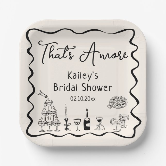  That's Amore Bridal Shower  Paper Plates (Front)