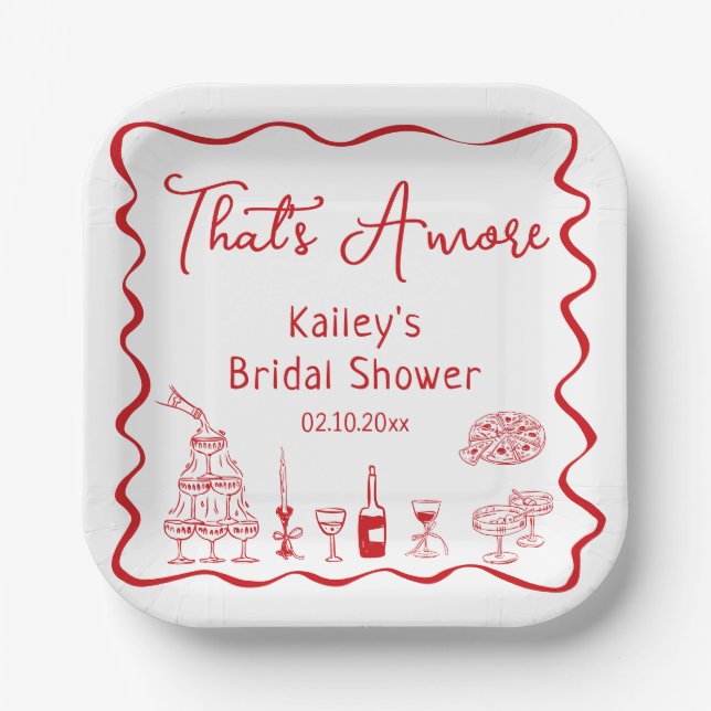  That's Amore Bridal Shower  Paper Plates (Front)