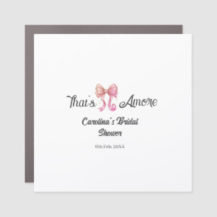 that's amore bridal shower pink retro bow boho nam car magnet