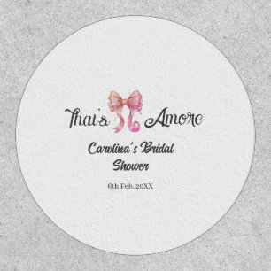 that's amore bridal shower pink retro bow boho nam patch
