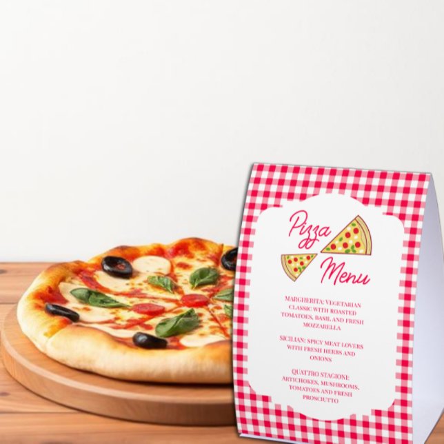 That's Amore Bridal Shower Pizza Menu Paper Table Tent (Creator Uploaded)