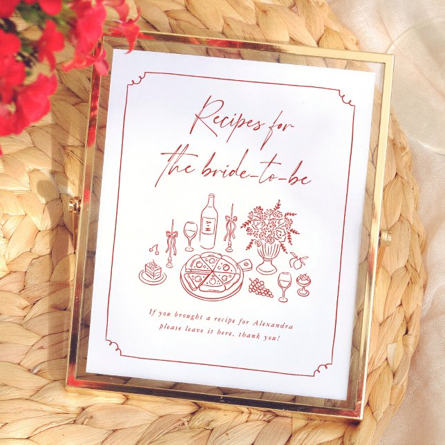 Thats Amore Bridal Shower Recipe Card Sign (Creator Uploaded)