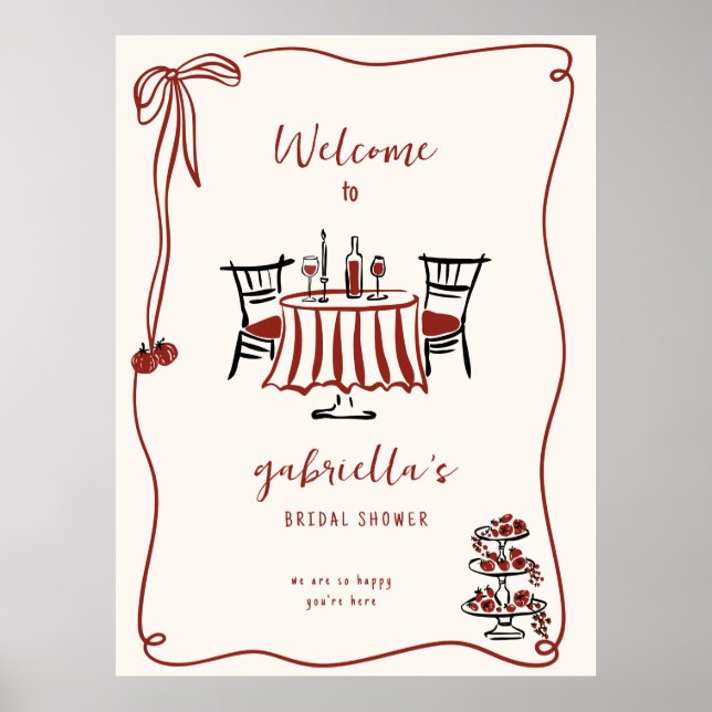 That's Amore Bridal Shower Welcome Foam Board Poster (Front)