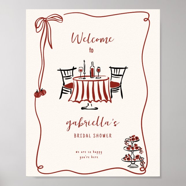 That's Amore Bridal Shower Welcome Poster  (Front)