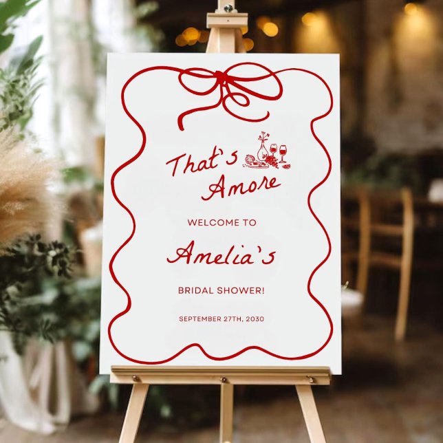 That's Amore Bridal Shower Welcome Sign Template  (Creator Uploaded)