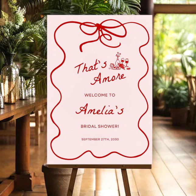 That's Amore Bridal Shower Welcome Sign Template (Creator Uploaded)