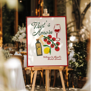 That's Amore Bridal Shower Welcome Sign Template
