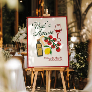 That's Amore Bridal Shower Welcome Sign Template