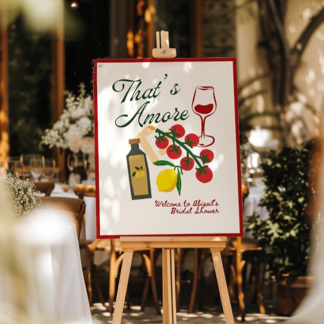 That's Amore Bridal Shower Welcome Sign Template (Creator Uploaded)