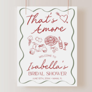 That's Amore Bridal Shower Welcome Sign Template