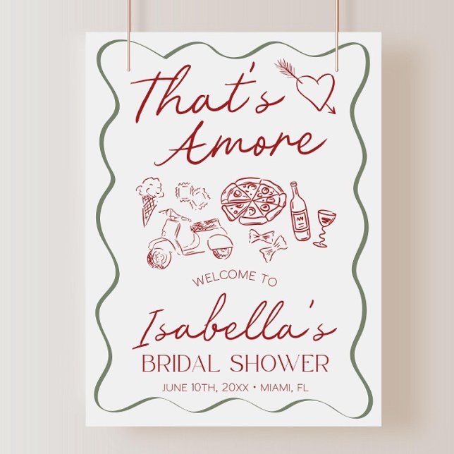 That's Amore Bridal Shower Welcome Sign Template (Creator Uploaded)