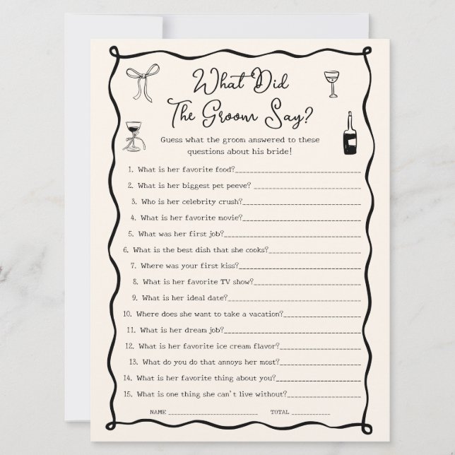 That's Amore Bridal Shower What Did the Groom Say  Invitation (Front)