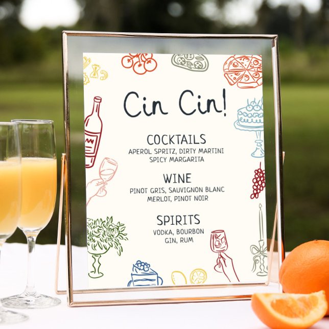 That's Amore Colorful Illustrated Bar Menu Poster (Creator Uploaded)