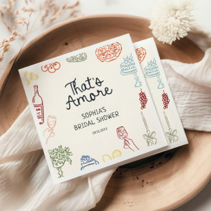That's Amore Colorful Illustrated Bridal Shower Napkins
