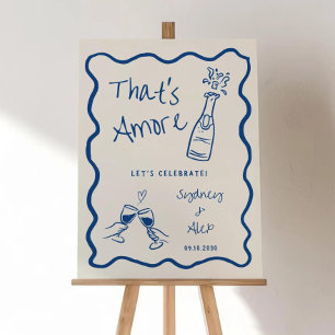 That's Amore Engagement Party Welcome Sign Red