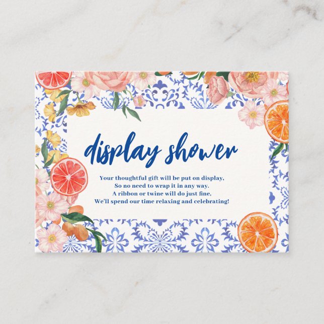 Thats Amore floral Bridal Shower display shower Enclosure Card (Front)