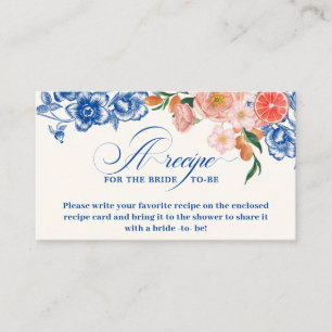 Thats Amore floral Bridal Shower Share A Recipe Enclosure Card