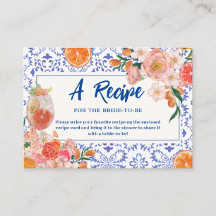 Thats Amore floral Bridal Shower Share A Recipe Enclosure Card