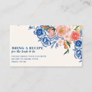 Thats Amore floral Bridal Shower Share A Recipe Enclosure Card