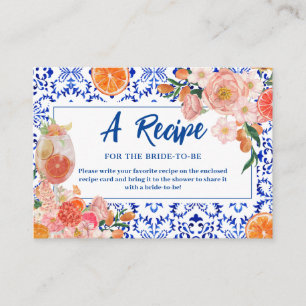 Thats Amore floral Bridal Shower Share A Recipe Enclosure Card